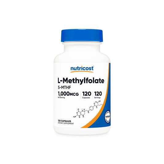 Nutricost, L-Methylfolate, 1000 mcg, 120 Capsules - Medaid