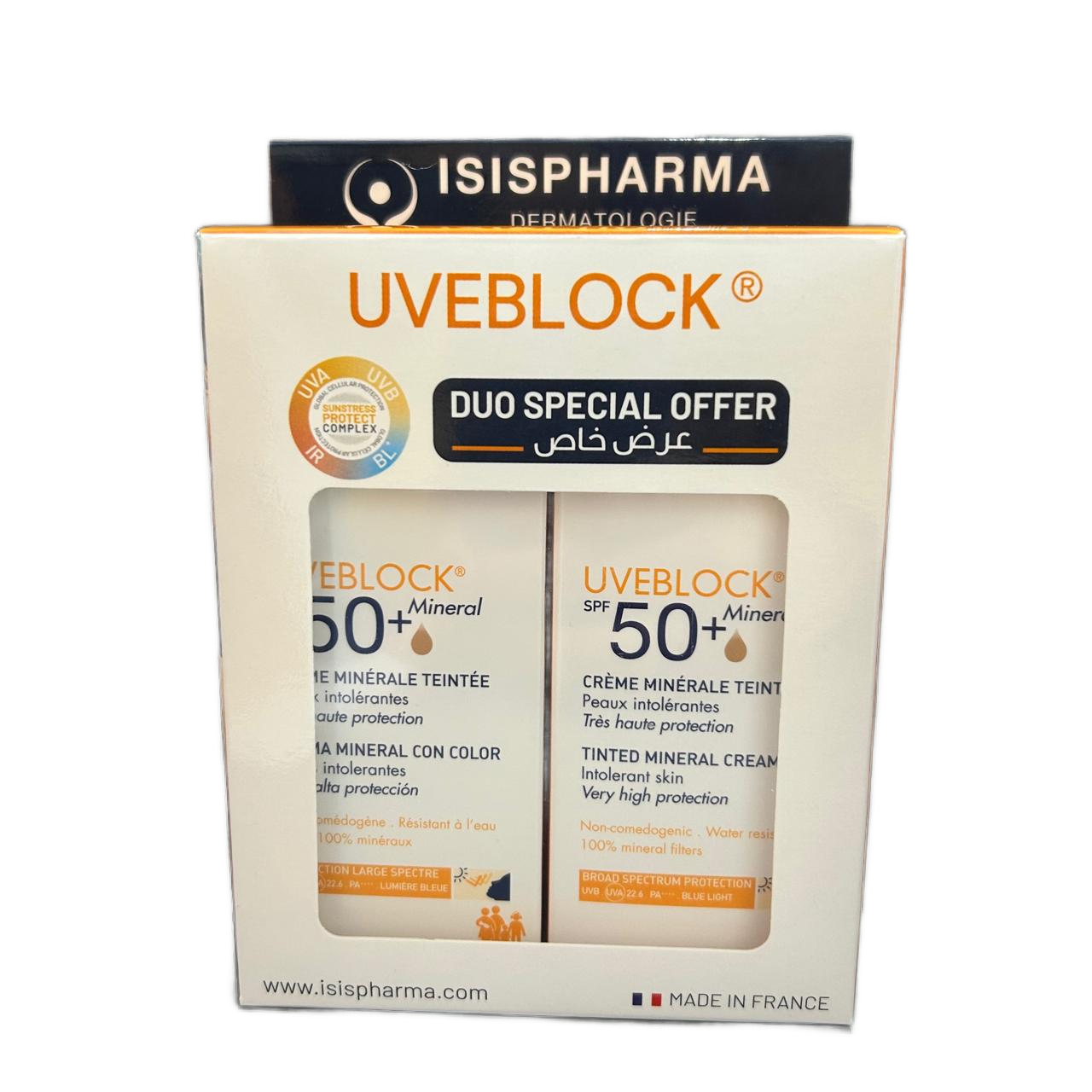 Uveblock Tinted Mineral Cream SPF50+ Duo - Medaid International