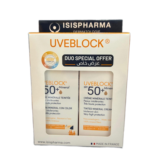 Uveblock Tinted Mineral Cream SPF50+ Duo - Medaid International