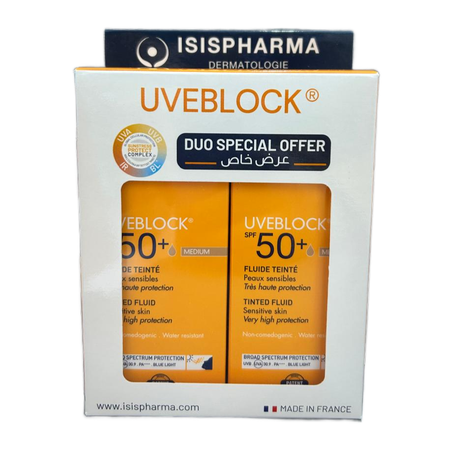 Uveblock Tinted Fluid SPF50+ Duo - Medaid International