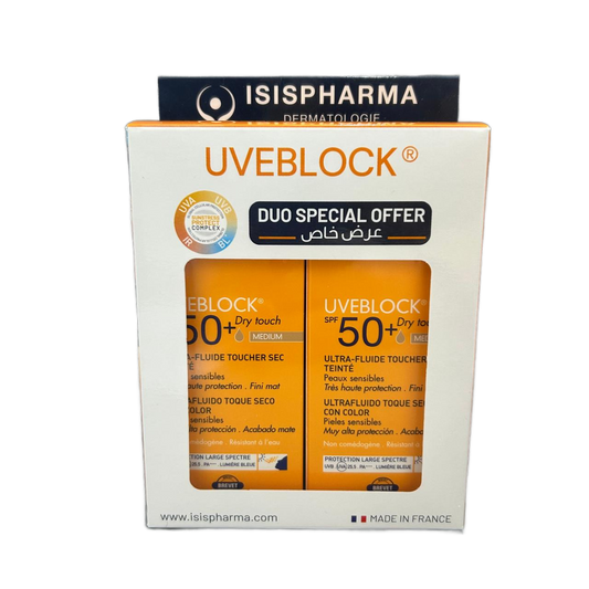 UVEBlock Tinted Dry Touch SPF50+ Duo - Medaid International