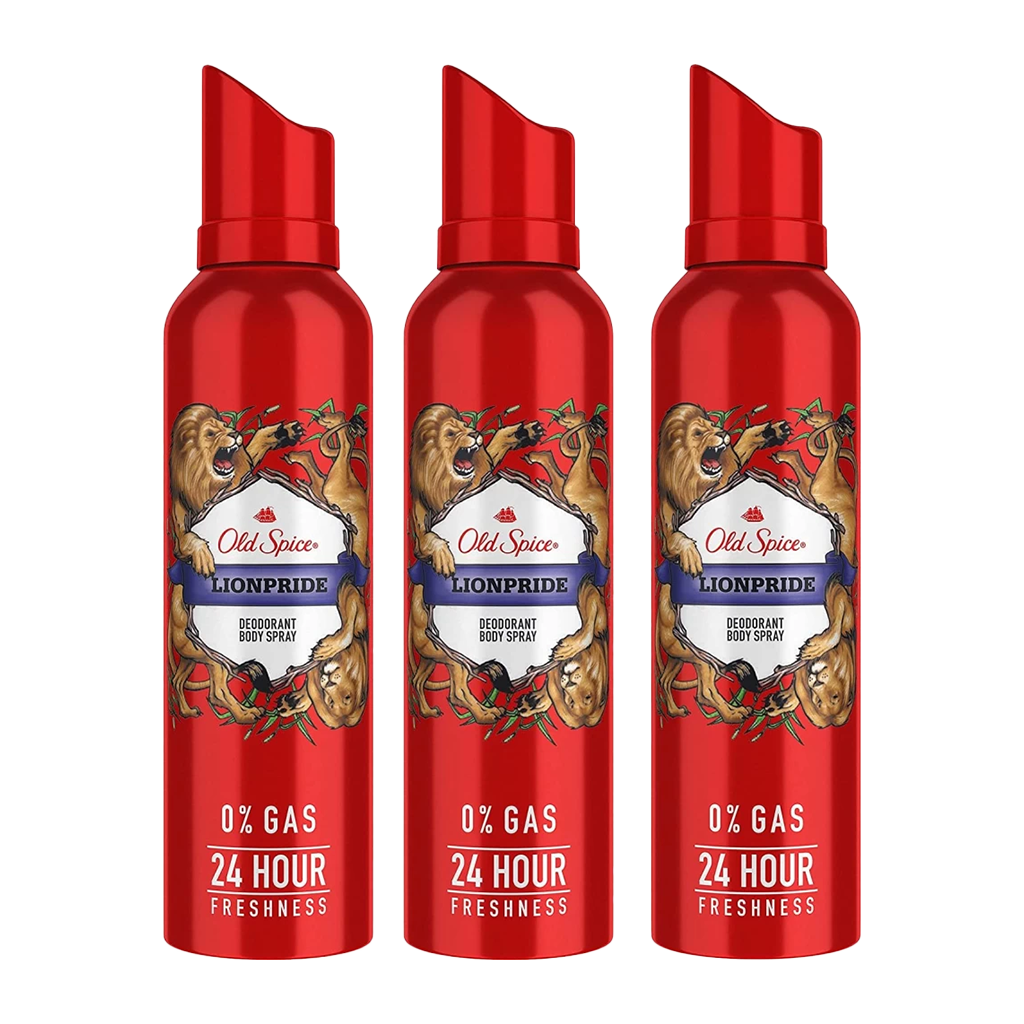 Old Spice Lionpride Spray Deodorant For Him - Pack of 3 - Medaid