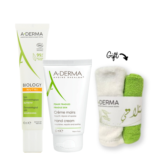 Aderma Hand Cream 50ML + Aderma Soin Nutritif 40ml + Towel (Gift) - Medaid