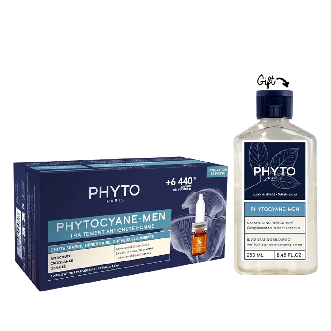 Phyto Phytocyane Anti-Hair Loss Treatment for Men + Get One shampoo phytocyane men (Gift) - Medaid