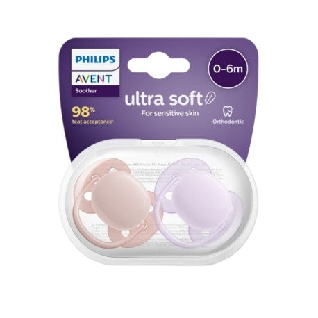 Ultra Soft Soother Girl 0-6m Coral/Purple - Medaid International