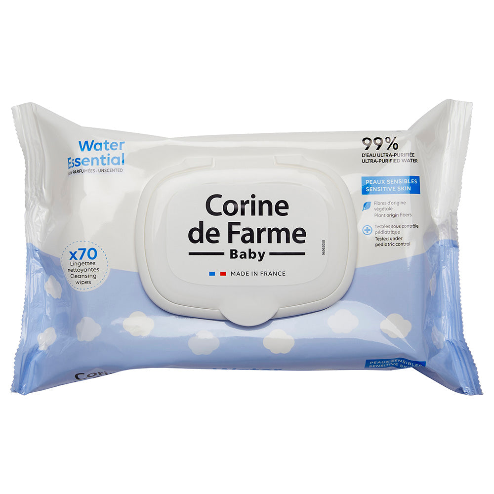 Corine De Farme Baby Wipes Water Essential 70Pcs - Medaid