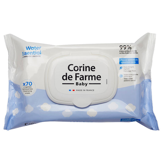 Corine De Farme Baby Wipes Water Essential 70Pcs - Medaid