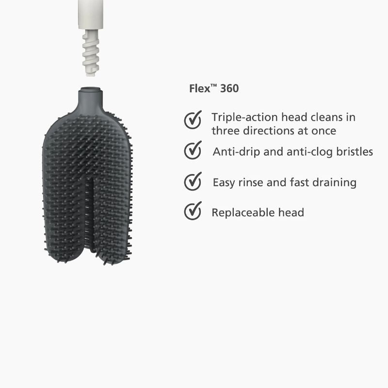 Joseph Joseph Flex™ 360 Matt Black Toilet Brush - Medaid
