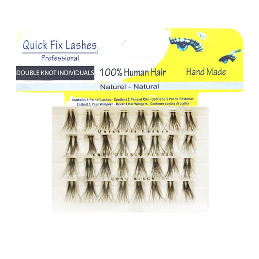 QUICK FIX LASHES DOUBLE KNOT INDIVIDUALS  FLARES LONG BLACK - Medaid