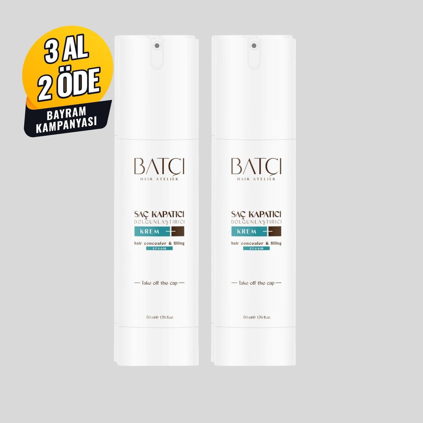 Batçı Hair Concealer Volumizer Liquid Cream 50 ml 2 Piece (1 Comb as a Gift) - Medaid International