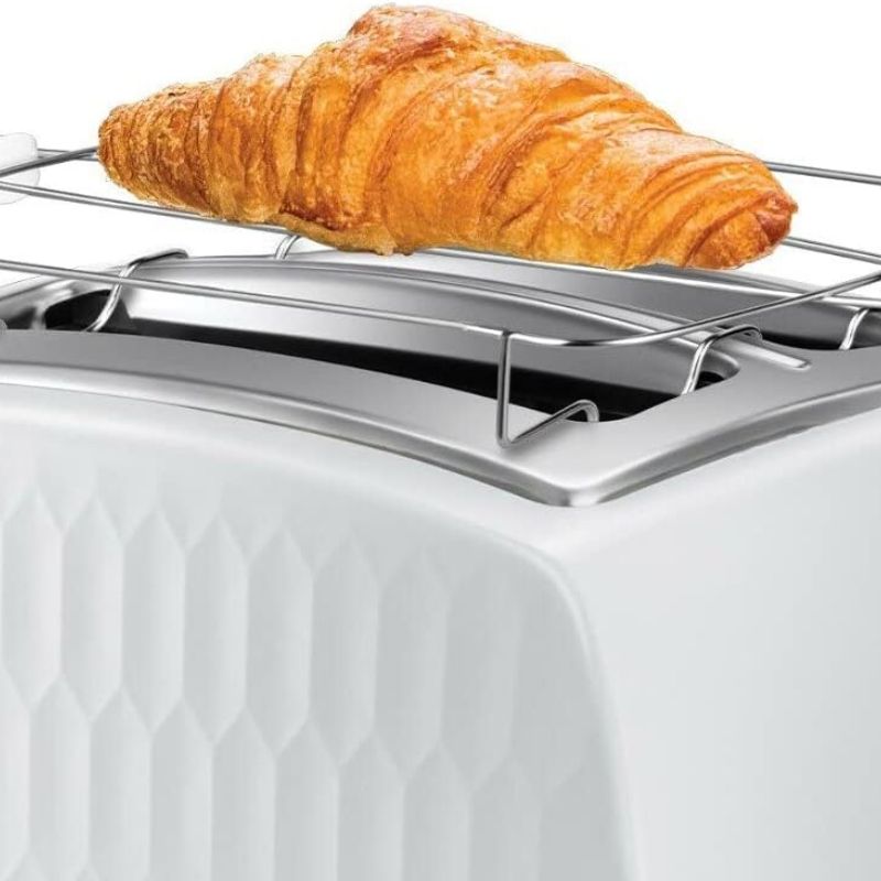 Russell Hobbs Honeycomb White 2 Slice Toaster - Medaid